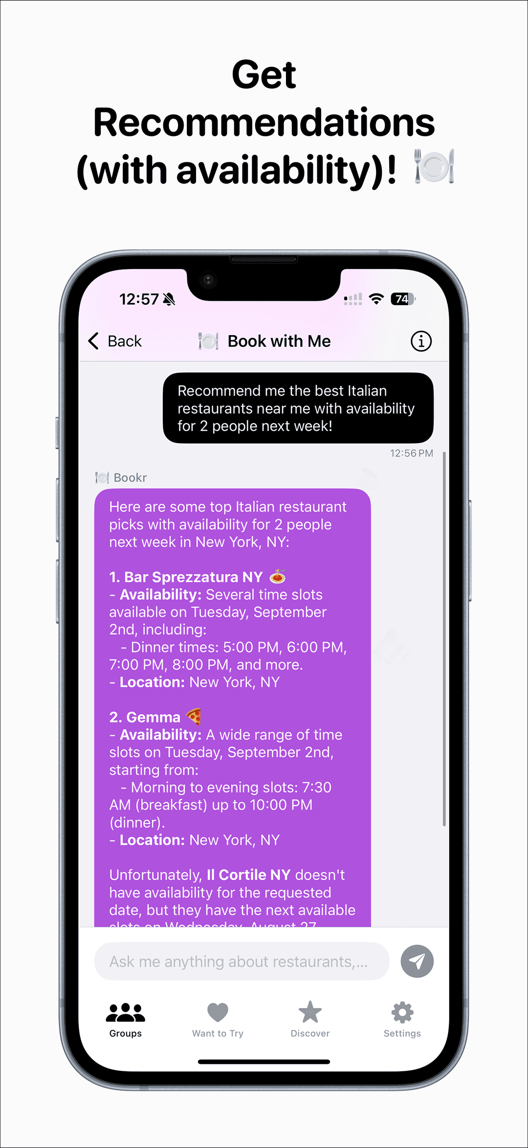 Get Recommendations (with availability!)
